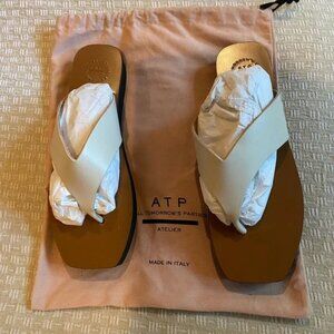 ATP Atelier Melitto Leather Flatform sandals in Cream - Size 39 fit like 38